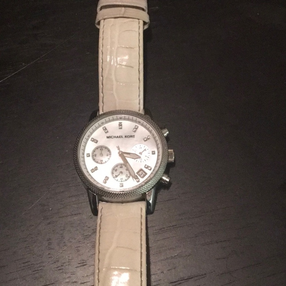 White Michael Kors Leather Watch